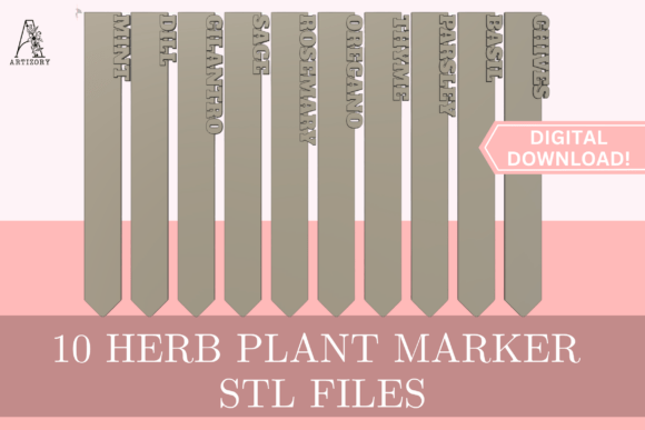 10 Herb Garden Markers Plant Labels STL