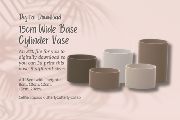 15cm Wide Base, Cylinder Vase STL File - Strategic Digital Asset for Modern 3D Printing