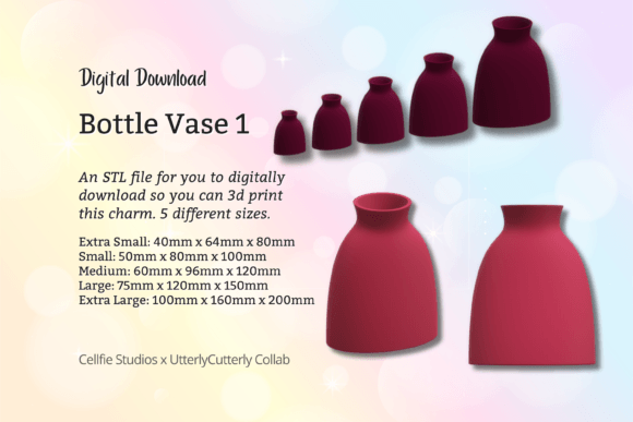Bottle 1 Vase STL File - Digital Download