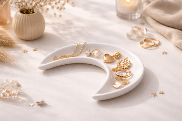 Crescent Moon Trinket Dish STL: A Celestial Touch for Your Space