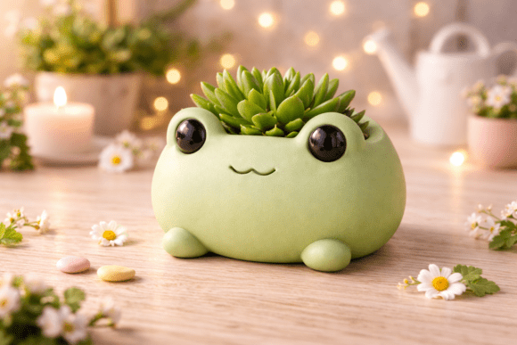 Cute Frog Planter STL: A Charming 3D Print for Plant Lovers and Decor Enthusiasts
