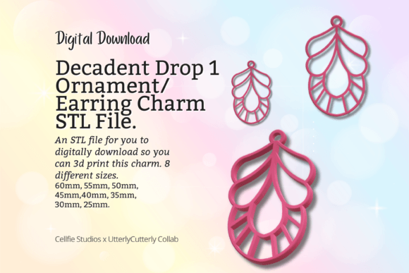 Decadent Drop 1 Earring Charm STL File: Your Ultimate Guide to Printing Art Deco Jewelry at Home