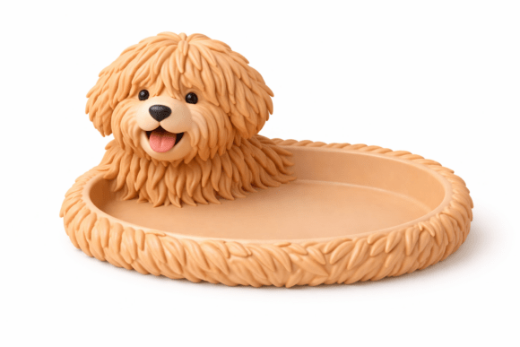 Doodle Dog Trinket Dish STL Labradoodle