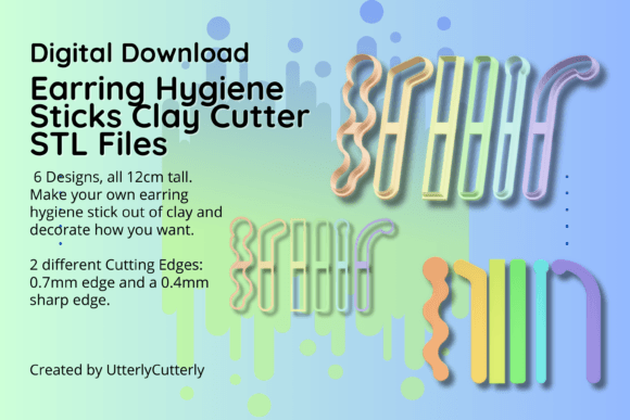 Earring Hygiene Try on Stick Clay Cutter