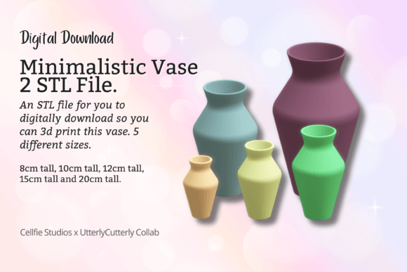 Minimalistic 2 Vase STL File - Digital