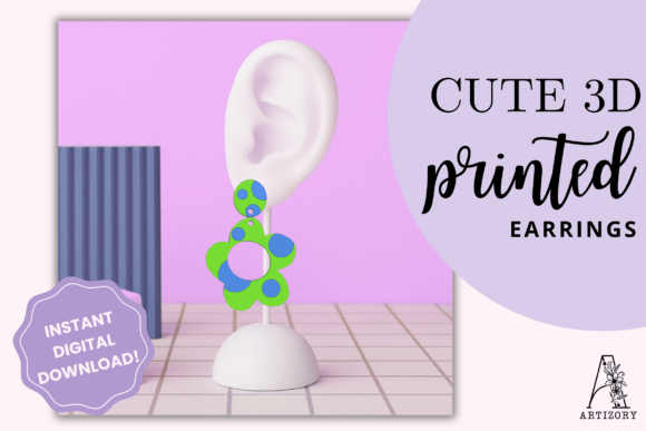 Retro Flower Earring STL Files