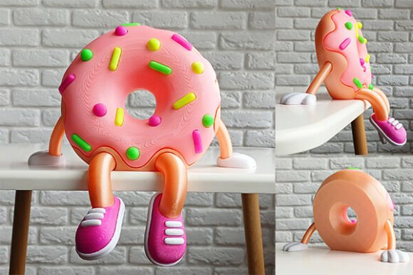 Sitting Donut Character – Cute Figure