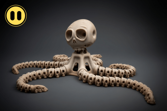 Skeletal Octopus: A Spooky Yet Adorable Addition to Your 3D Print Collection