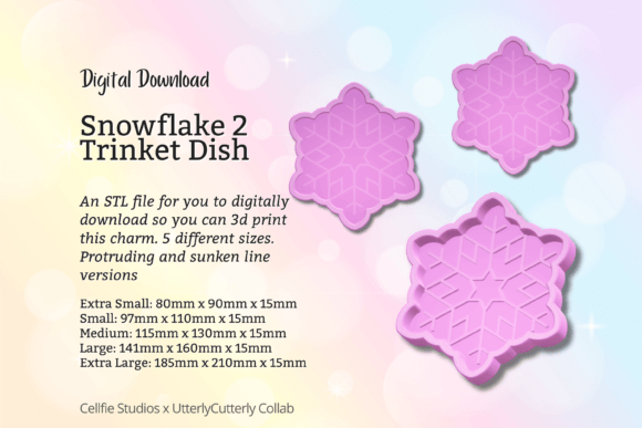 Snowflake 2 Christmas Trinket Dish STL F: The Ultimate Digital Download for Festive Home Decor