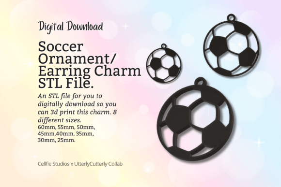 Soccer Ball Earring Charm STL File - Dig