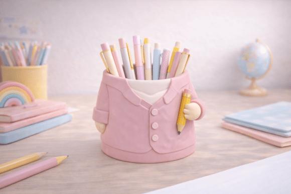 Teacher Pen Holder STL File for Classroom Decor