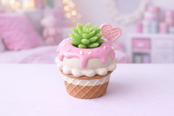 The Mini Icecream Cone Planter - Tiny Decor: A Sweet Solution for Modern Creative Spaces