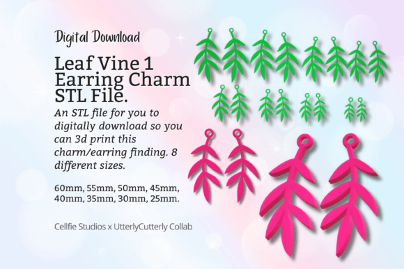 Unleash Your Creativity with the Leaf Vine Earring Charm STL File