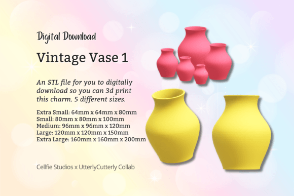 Vintage Vase 1 STL File - Digital Downlo