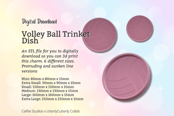 Volley Ball Trinket Dish STL File - Digi