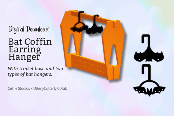 Wardrobe Bat Coffin Coat Hanger Earring: A Gothic-Inspired 3D Printable Jewelry Stand