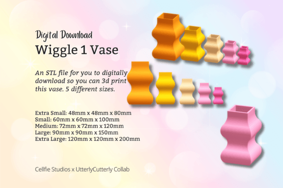 Wiggle Vase 1 STL File - Digital Download